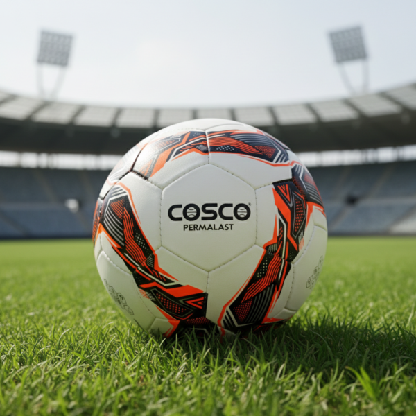 COSCO Permalast Football – Match & Training Soccer Ball (White/Orange)