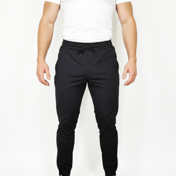 Men’s Black Slim-Fit Track Pants – Premium Activewear Joggers